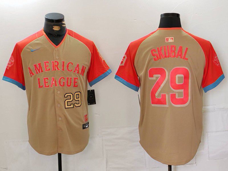 Men Detroit Tigers #29 Skubal Brown All star 2024 Nike MLB Jersey style 5->detroit tigers->MLB Jersey